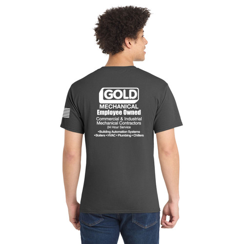 Gold Mechanical WHITE PRINT Short Sleeve Tee