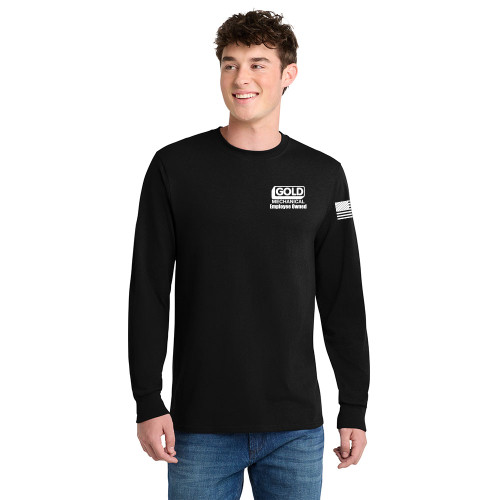 Gold Mechanical WHITE PRINT Long Sleeve Tee