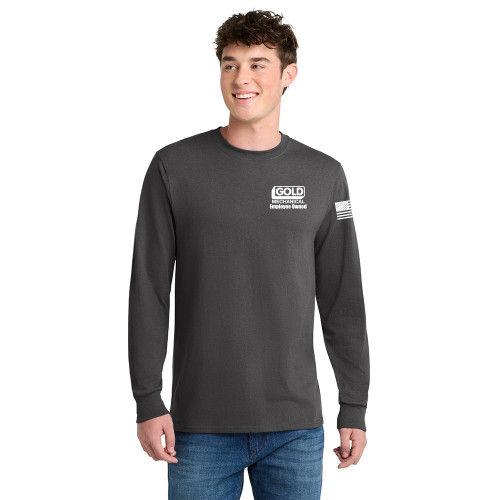 Gold Mechanical WHITE PRINT Long Sleeve Tee