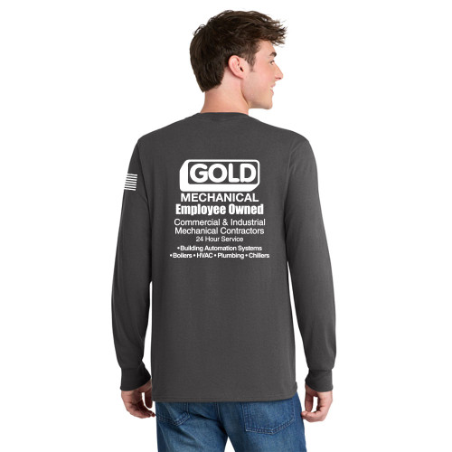 Gold Mechanical WHITE PRINT Long Sleeve Tee