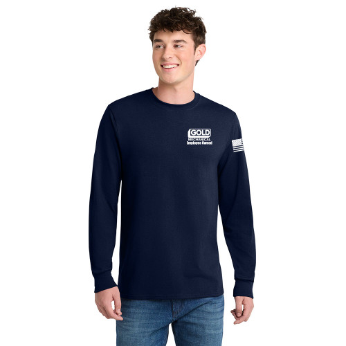 Gold Mechanical WHITE PRINT Long Sleeve Tee