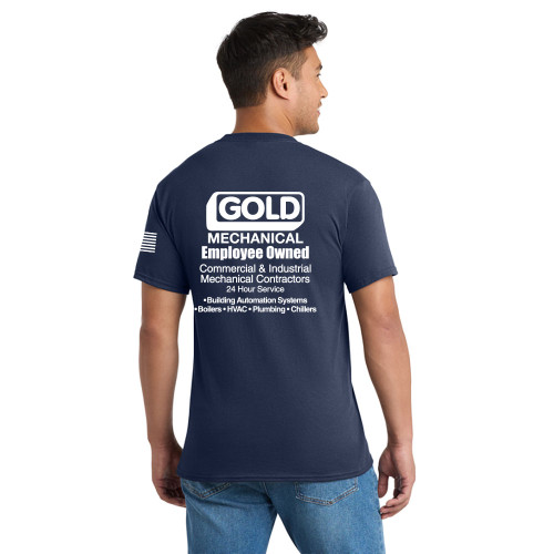 Gold Mechanical WHITE PRINT Short Sleeve Pocket Tee