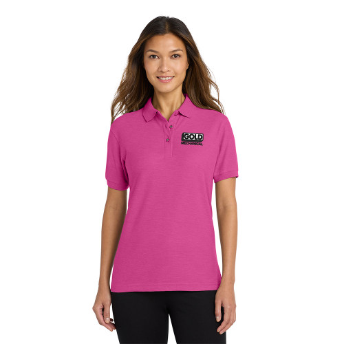 Gold Mechanical BLACK AND WHITE Embroidered Women's Silk Touch™ Polo