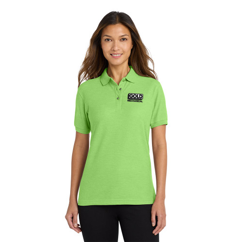 Gold Mechanical BLACK AND WHITE Embroidered Women's Silk Touch™ Polo