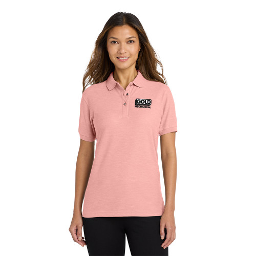 Gold Mechanical BLACK AND WHITE Embroidered Women's Silk Touch™ Polo