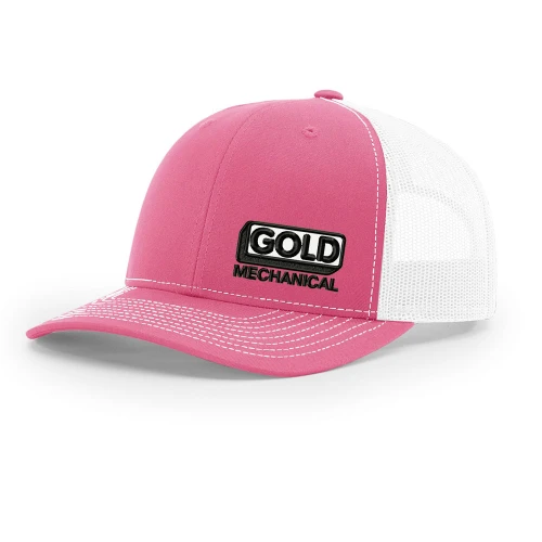 Gold Mechanical BLACK AND WHITE Embroidered Trucker Cap - Richardson® 112