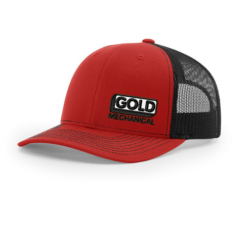 Gold Mechanical BLACK AND WHITE Embroidered Trucker Cap - Richardson® 112