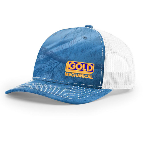 Gold Mechanical FULL COLOR Embroidered Five-Panel Trucker - Richardson 112PFP