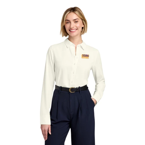 Gold Mechanical FULL COLOR Embroidered Brooks Brothers® Ladies Satin Blouse