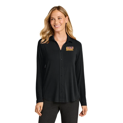 Gold Mechanical FULL COLOR Embroidered Women’s Luxe Knit Button Tunic