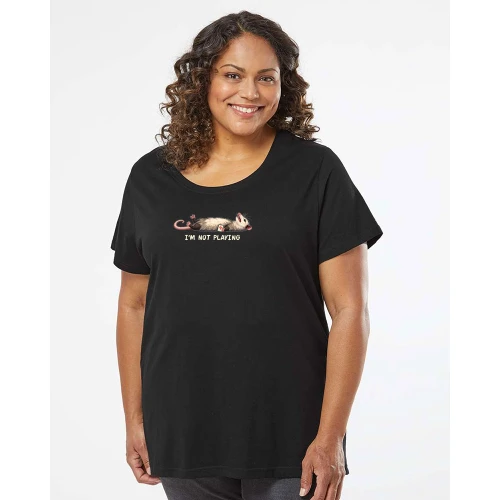 Pink Feather Society I'M NOT PLAYING Ladies Plus Size Tee