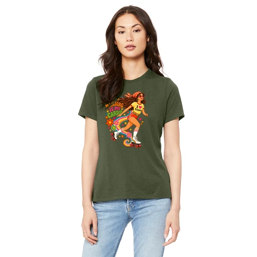 Pink Feather Society MAHJONG IS MY CARDIO Ladies Tee