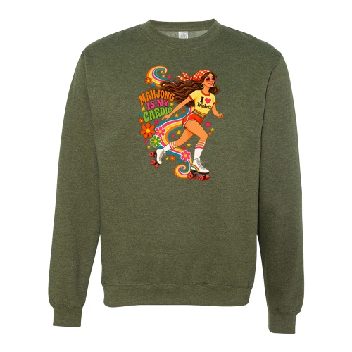 Pink Feather Society MAHJONG IS MY CARDIO Unisex Sweatshirt