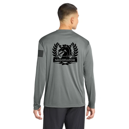 GCSO NEGOTIATOR - Unisex Performance Long Sleeve Tee - Grey Concrete