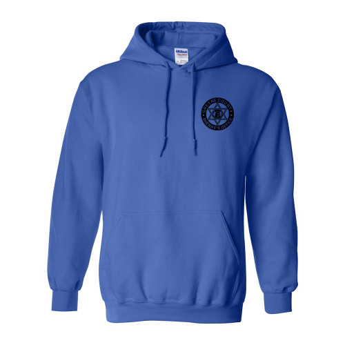 GCSO BADGE IN BLACK - Classic Heavy Weight Hoodie - Royal Blue