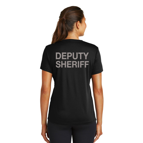 GCSO BADGE & DEPUTY SHERIFF IN GREY - Ladies Performance T-shirt - Black GCSO BADGE & DEPUTY SHERIFF IN GREY - Ladies Performance T-shirt - Black