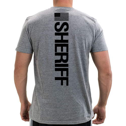 GCSO BADGE, FLAG & SHERIFF IN BLACK - Responsibly Crafted Triblend Tee - Aluminum Grey GCSO BADGE, FLAG & SHERIFF IN BLACK - Responsibly Crafted Triblend Tee - Aluminum Grey