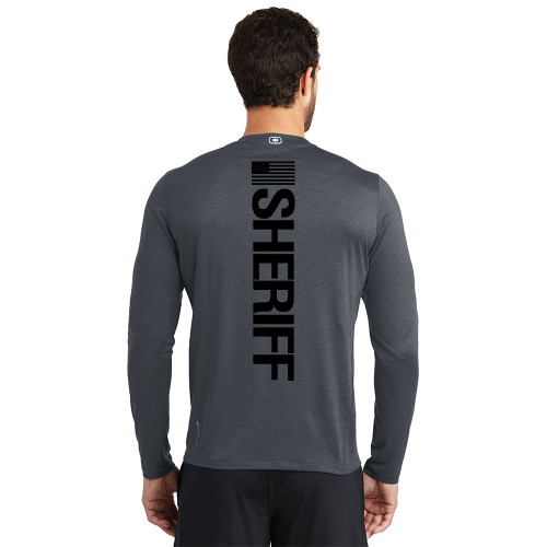 GCSO BADGE, FLAG & SHERIFF IN BLACK - Ogio Endurance Long Sleeve Performance T-shirt - Gear Grey GCSO BADGE, FLAG & SHERIFF IN BLACK - Ogio Endurance Long Sleeve Performance T-shirt - Gear Grey