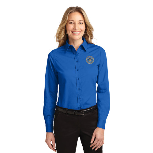 GCSO CHROME BADGE - Long Sleeve LADIES Easy Care Shirt - Strong Blue