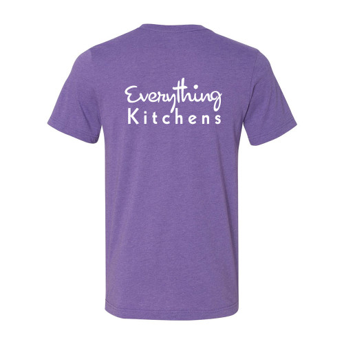 EVERYTHING KITCHENS - WHITE - FLC PAN, BACK TEXT, SLEEVE EK - Super Soft Tee - Heather Team Purple EVERYTHING KITCHENS - WHITE - FLC PAN, BACK TEXT, SLEEVE EK - Super Soft Tee - Heather Team Purple