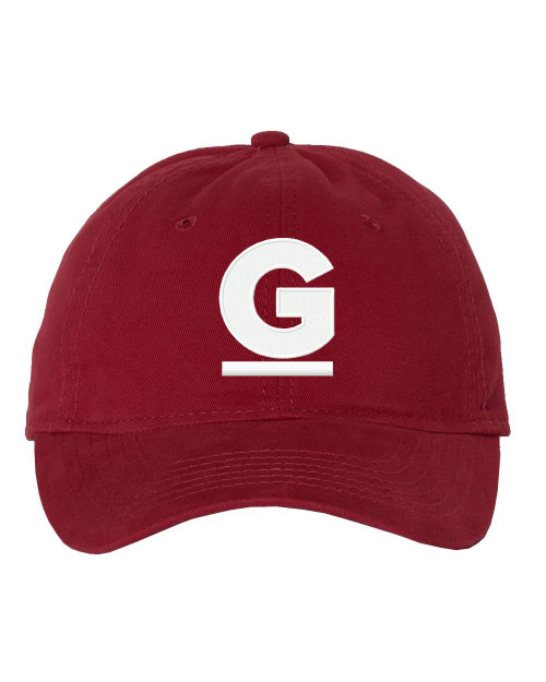 Gutterglove® EMBROIDERED CAP FRONT WHITE G - "Dad" Cap - Cardinal