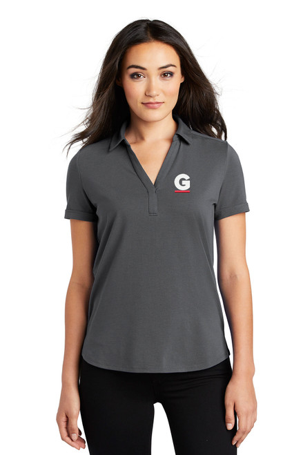 Gutterglove® EMBROIDERED FLC WHITE & RED G - OGIO® Ladies Polo - Diesel Grey