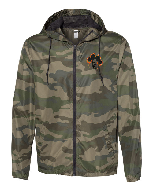 Brentsville Embroidered PAWPRINT Zippered Wind Breaker - Forest Camo
