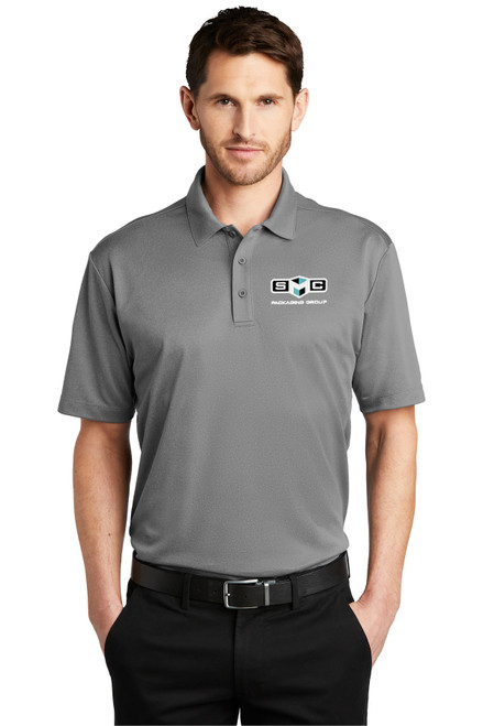 SMC EMBROIDERED Mens Heathered Performance Polo - Grey Heather