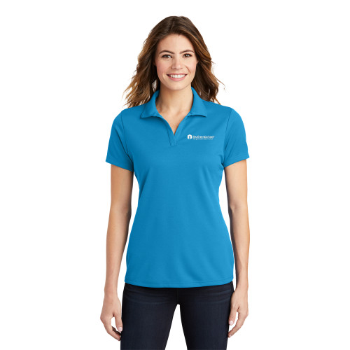 SouthernCarlson Ladies RacerMesh Polo - Pond Blue w/White Logo