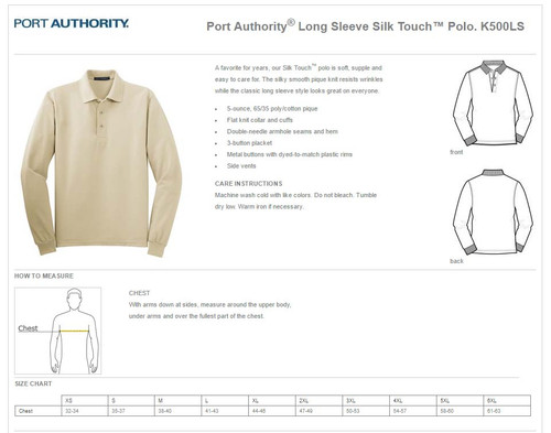 Meeks Port Authority® Long Sleeve Silk Touch™ Polo Meeks Port Authority® Long Sleeve Silk Touch™ Polo