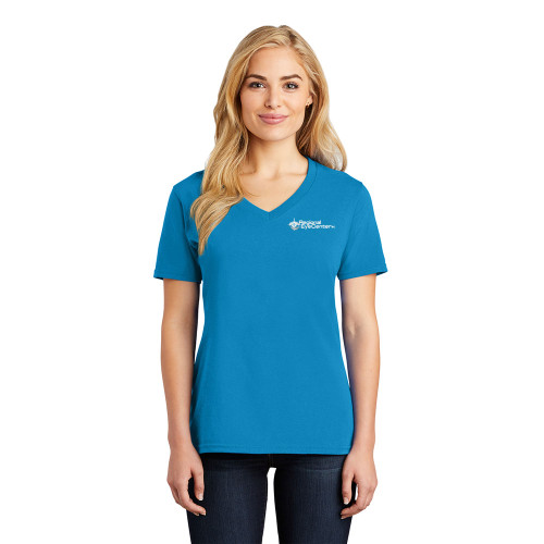 Regional Eye Center EMBROIDERED Ladies Basic V-Neck Tee - Sapphire