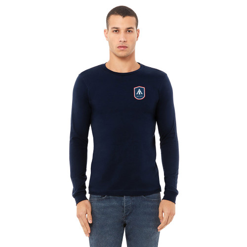 Aurora Christian Academy FLC ACADEMIC BADGE - Premium Unisex Long Sleeve Tee - Navy