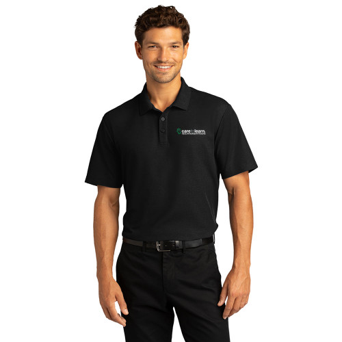 Care to Learn EMBROIDERED Mens SuperPro React™ Polo - Deep Black