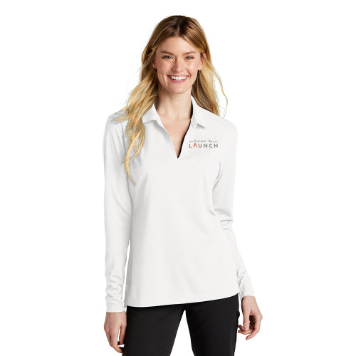LAUNCH VIRTUAL LEARNING - Nike Ladies Dri-FIT Micro Pique 2.0 Long Sleeve Polo