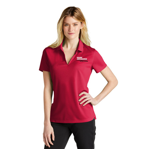 Ozark Aeroworks EMBROIDERED WHITE & BLACK AN EAGLE PARTNER - Ladies Nike Dri-FIT Micro Pique 2.0 Polo - University Red