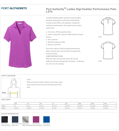 Meeks Port Authority® Digi Heather Performance Polo - Ladies Meeks Port Authority® Digi Heather Performance Polo - Ladies