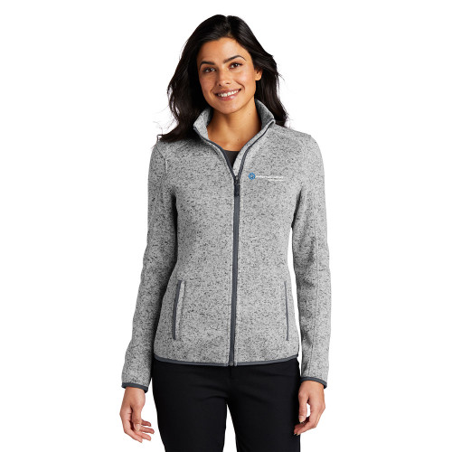 Smiles Made Perfect Premium Ladies Sweater Fleece Jacket - Grey Heather