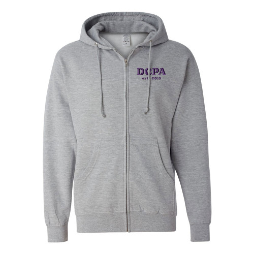 Dance Canvas PUFF EMBROIDERED DCPA Premium Midweight Full-Zip Hooded Sweatshirt - Grey Heather