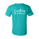 EVERYTHING KITCHENS - WHITE - FLC PAN, BACK TEXT, SLEEVE EK - Super Soft Tee - Teal