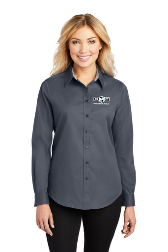 chinese dress ladies Coolibar Women's Light Indigo Chambray Shirt, Relaxed Fit, XL main image 1