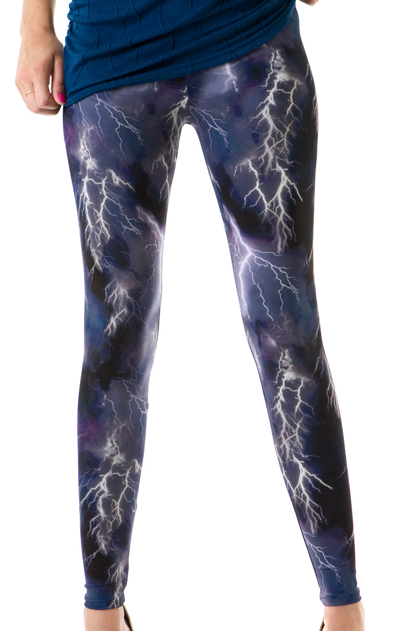 Ladies Fashion Hipster Lycra Leggings - Evening Storm