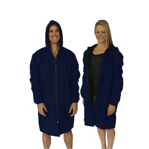 Deck Coat/ Swim Parka Navy with Black Fleece Lining Unisex