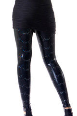 Ladies Leggings - Black Sequin -Back