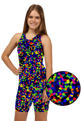 Girls Knee Length Smash One Piece Chlorine Resistant Swimsuit - Side