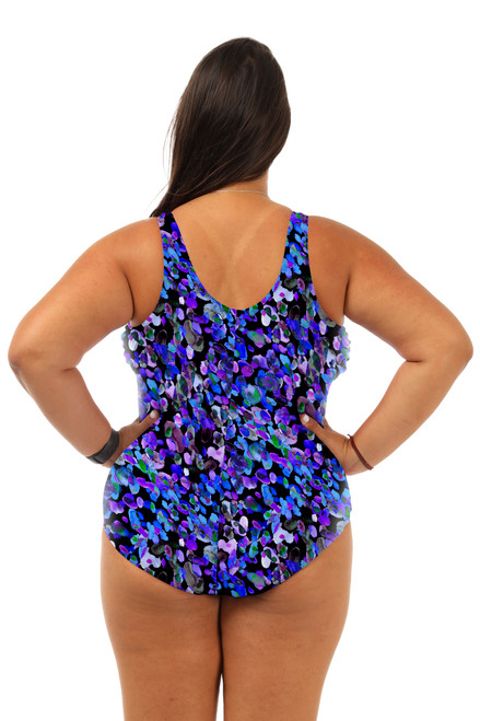 Shelf Bra Dreamscatter One Piece Plus Size Chlorine Resistant Swimsuit - Back