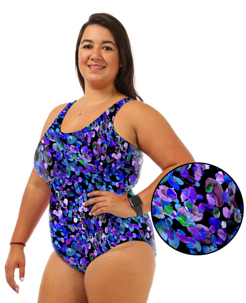 Shelf Bra Dreamscatter One Piece Plus Size Chlorine Resistant Swimsuit - Side