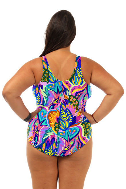 Shelf Bra Lush One Piece Plus Size Chlorine Resistant Swimsuit - Back