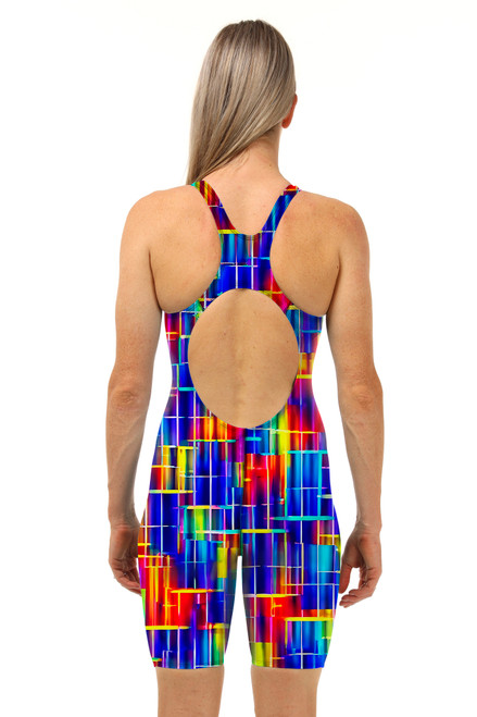 Ladies Knee Length Hyper Chlorine Resistant Swimsuit - Back