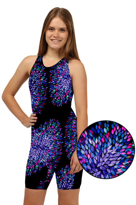 Girls Knee Length Blitz One Piece Chlorine Resistant Swimsuit - Side