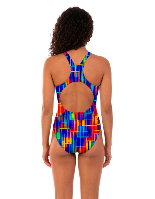 Girls Sport Back Hyper One Piece Chlorine Resistant Swimsuit - Back